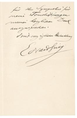 Lot #506 Edvard Grieg Autograph Letter Signed - Image 2