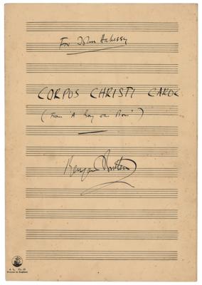 Lot #498 Benjamin Britten Twice-Signed Autograph