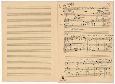 Lot #498 Benjamin Britten Twice-Signed Autograph Musical Manuscript for 'Corpus Christi Carol' - Image 2