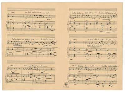 Lot #498 Benjamin Britten Twice-Signed Autograph Musical Manuscript for 'Corpus Christi Carol' - Image 3