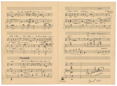 Lot #498 Benjamin Britten Twice-Signed Autograph Musical Manuscript for 'Corpus Christi Carol' - Image 4