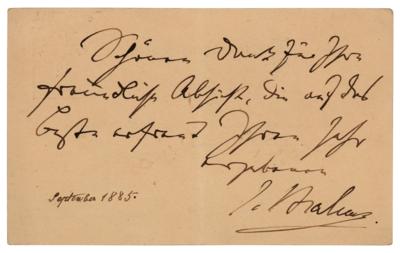 Lot #497 Johannes Brahms Autograph Letter Signed