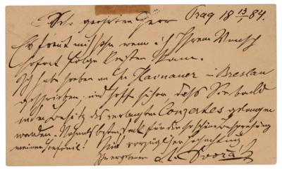 Lot #502 Antonin Dvorak Autograph Letter Signed on a Concerto and Symphony