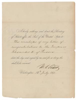 Lot #26 President U. S. Grant Sends