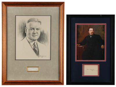 Lot #97 Presidents (4) Signatures — Grover Cleveland, Benjamin Harrison, Rutherford B. Hayes, and Herbert Hoover - Image 2