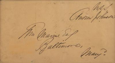 Lot #81 Andrew Johnson Signed Free Frank as Senator - Image 2