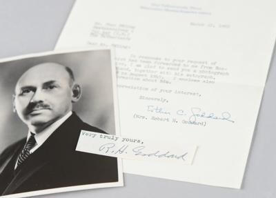 Lot #153 Robert H. Goddard Signature with Transmittal Letter from His Wife - Image 1