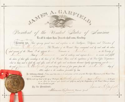 Lot #27 James Garfield Document Signed as President While Fighting Corruption - Image 1
