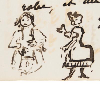 Lot #318 Camille Pissarro Autograph Letter Signed on Impressionist Art with Sketches - Image 5