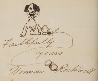 Lot #320 Norman Rockwell Signed Sketch of Dog - Image 4