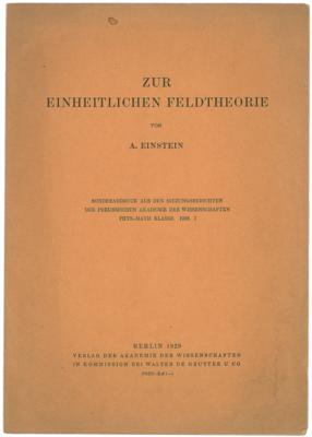 Lot #152 Albert Einstein 'On the Unified Field Theory' Booklet - Image 1