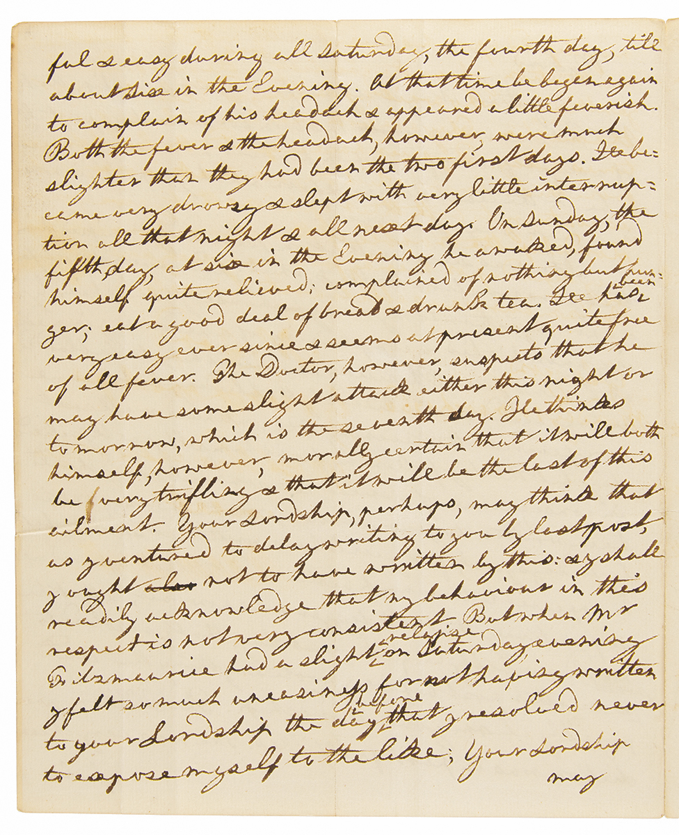 Lot #157 Adam Smith Autograph Letter Signed on a Student's Sickness - One Year After Publishing The Theory of Moral Sentiments - Image 3