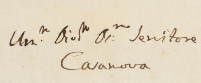 Lot #363 Giacomo Casanova Rare Autograph Letter Signed on European Wars and Politics - Image 4