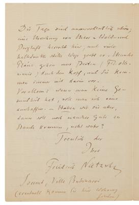 Lot #156 Friedrich Nietzsche Rare Autograph Letter Signed - Image 2