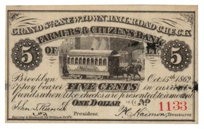 Lot #321 Civil War: Five-Cent Banknote - Image 1