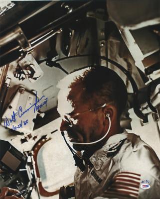 Lot #408 Walt Cunningham Oversized Signed Photograph - Image 1