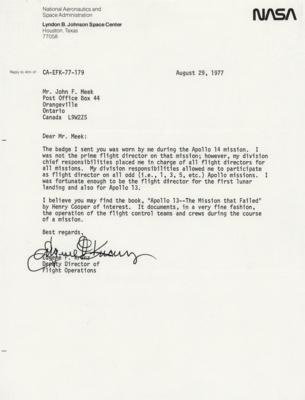 Lot #429 Gene Kranz Typed Letter Signed