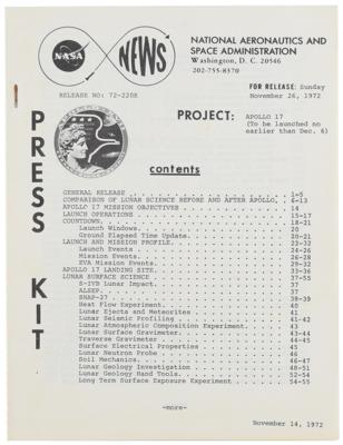 Lot #386 Apollo 17 Press Kit
