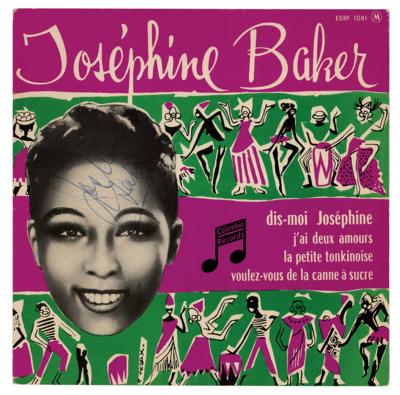 Lot #834 Josephine Baker Signed 45 RPM Record - Image 1