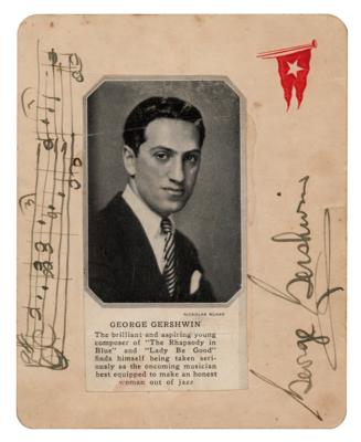 Lot #589 George Gershwin Autograph Musical Quotation Signed