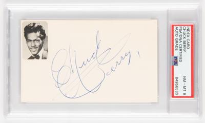 Lot #702 Chuck Berry Signature - PSA NM-MT 8 - Image 1