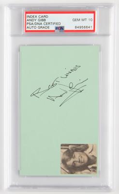 Lot #785 Andy Gibb Signature - PSA GEM MT 10 - Image 1