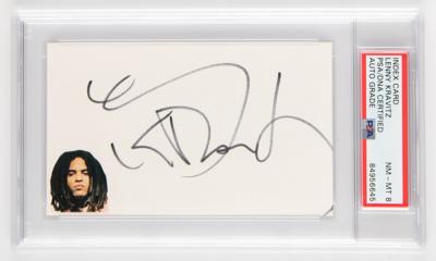 Lot #722 Lenny Kravitz Signature - PSA NM-MT 8
