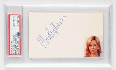 Lot #948 Charlize Theron Signature - PSA GEM MT 10 - Image 1