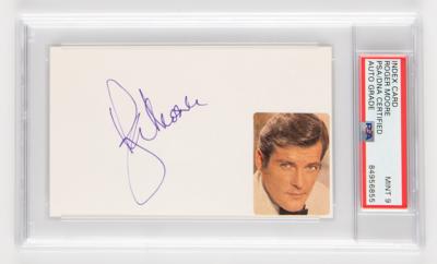 Lot #908 Roger Moore Signature - PSA MINT 9 - Image 1