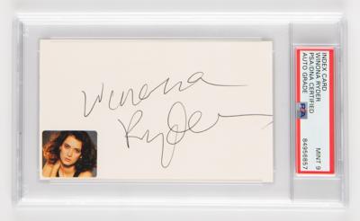 Lot #927 Winona Ryder Signature - PSA MINT 9