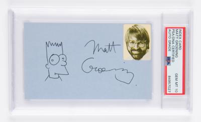 Lot #507 Matt Groening Signed Sketch of Bart Simpson - PSA GEM MT 10