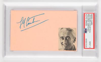 Lot #194 Jacques Cousteau Signature - PSA MINT 9