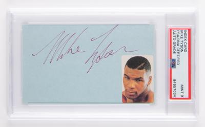 Lot #989 Mike Tyson Signature - PSA MINT 9