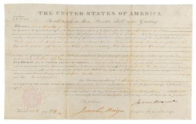 Lot #81 James Monroe Document Signed as President