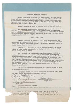 Lot #151 Steve Jobs Signed Real Estate Document for Yamhill County, Oregon (Home to Original 'Apple' Orchard) - Image 2