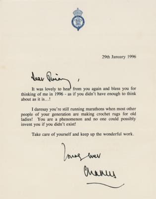 Lot #227 King Charles III Typed Letter Signed to