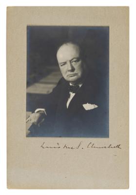 Lot #124 Winston Churchill Signed Photograph (Presented to Sir Jimmy Savile by Churchill's Daughter, Mary Soames) - Image 1