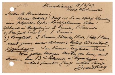 Lot #636 Edvard Grieg Autograph Letter Signed on 'Peer Gynt' - Image 1