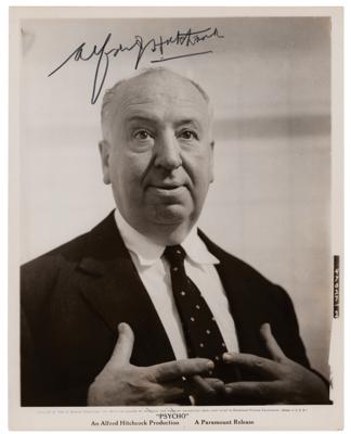 Lot #885 Alfred Hitchcock Signed Publicity