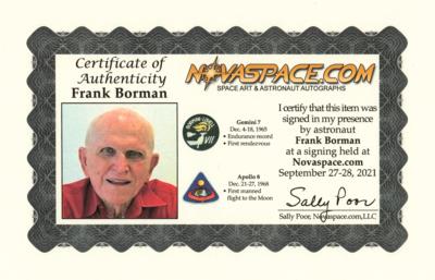 Lot #395 Frank Borman Signed Oversized Photograph - Image 3