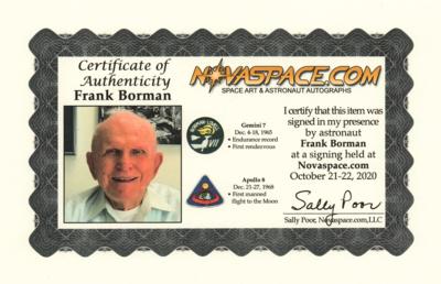 Lot #396 Frank Borman Signed Oversized Photograph - Image 3