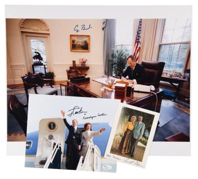 Lot #87 Presidents: George Bush, Jimmy Carter, and Richard Nixon (3) Signed Items - Image 1