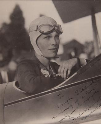 Lot #360 Amelia Earhart Signed Photograph Dated to the Year She First Crossed the Atlantic - PSA/DNA 7 - Image 2