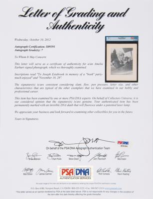 Lot #360 Amelia Earhart Signed Photograph Dated to the Year She First Crossed the Atlantic - PSA/DNA 7 - Image 4