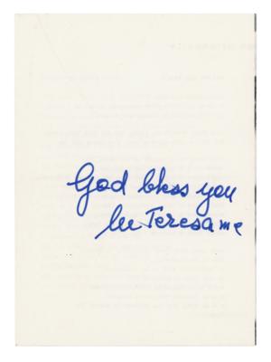 Lot #246 Mother Teresa Signed Prayer Booklet - Image 2