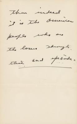 Lot #29 Dwight D. Eisenhower Handwritten Manuscript as President on Failed Confirmation of Sec. of Commerce Lewis Strauss, Who Prosecuted Oppenheimer - Image 4