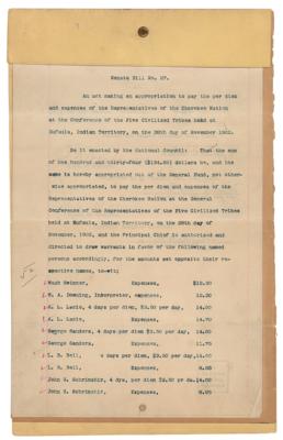 Lot #23 Theodore Roosevelt Document Signed as President, Appropriating Funds for Representatives of the Cherokee Nation - Image 3