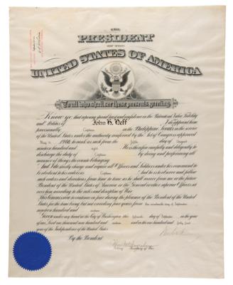 Lot #108 Woodrow Wilson Document Signed as