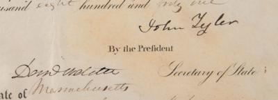 Lot #105 John Tyler and Daniel Webster Document Signed as President and Secretary of State for 'Ship Moctezuma' - Image 2