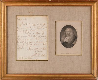 Lot #121 William Blackstone Autograph Letter